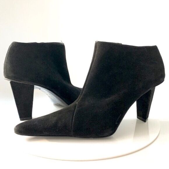 Robert Clergerie Shoes - ROBERT CLERGERIE Paris Suede Ankle Boot Heel Black 6.5